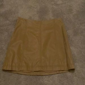 Free people brown Leather skirt